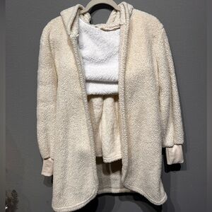 Cozy Cream Hooded Cardigan and Top Set